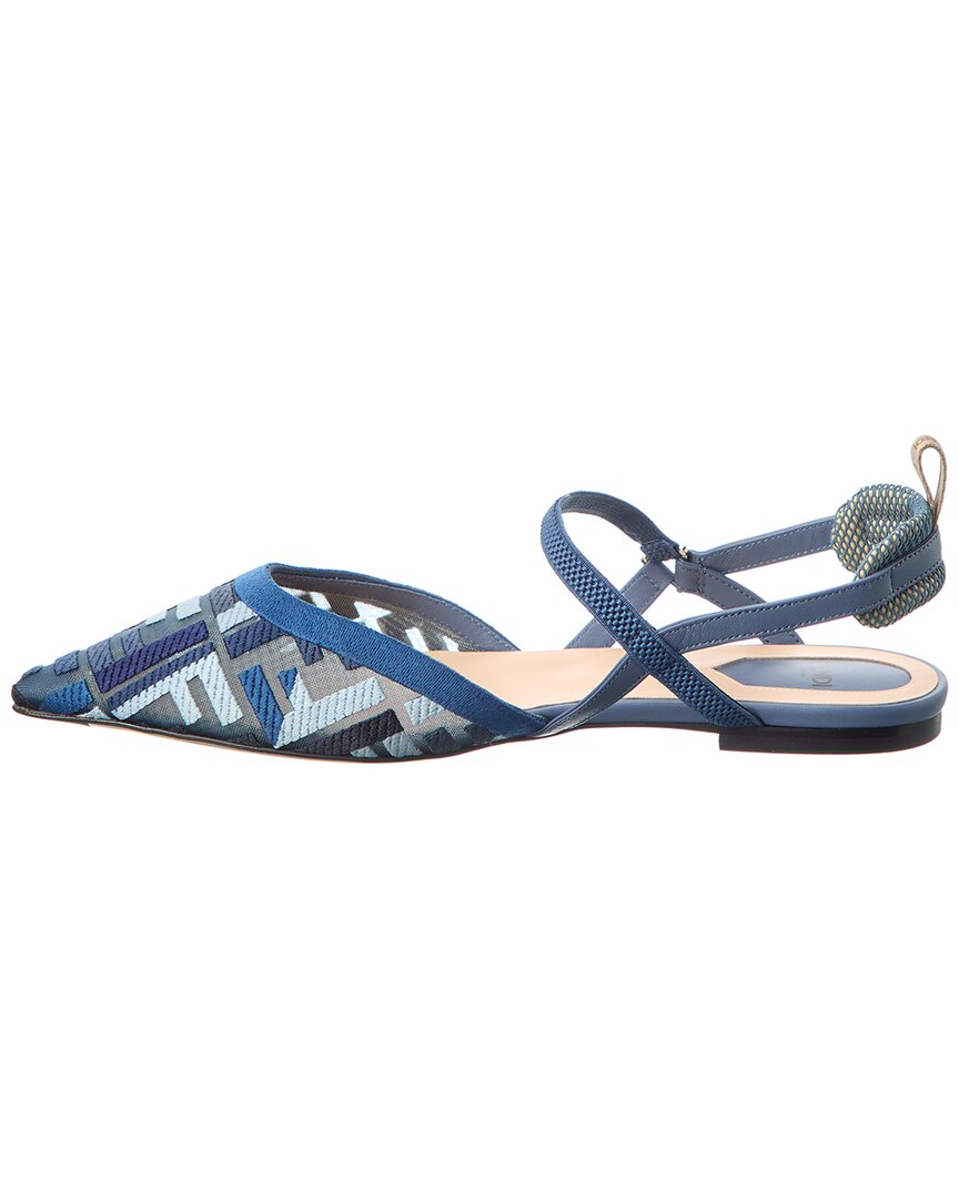 Fendi Colibri Lite Mesh & Leather Slingback Flat