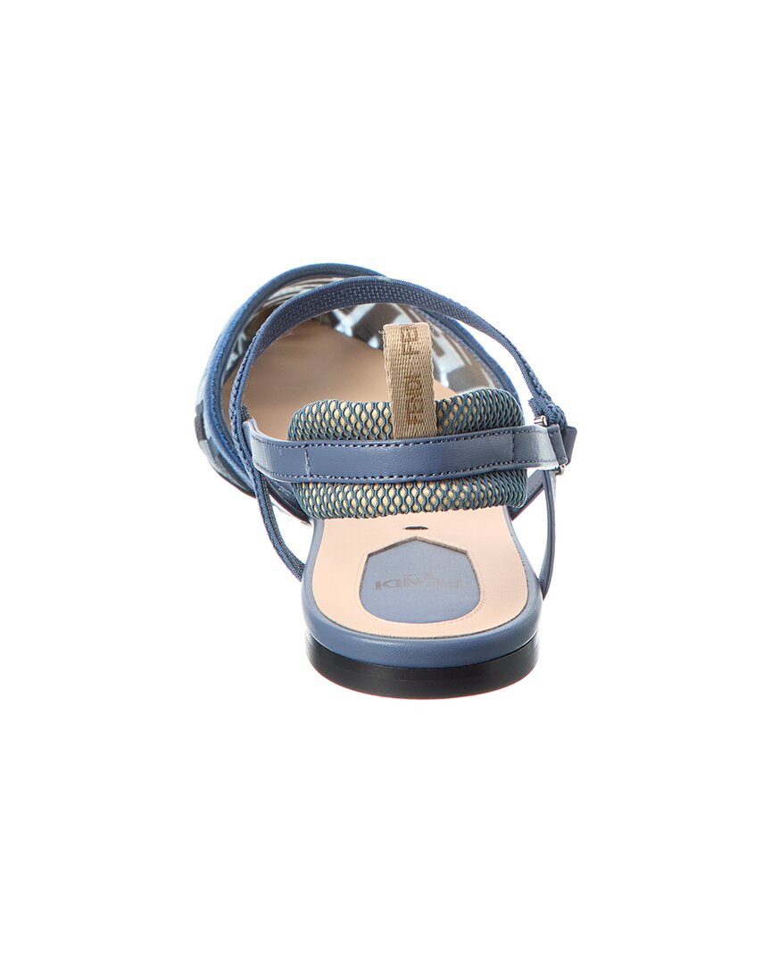 Fendi Colibri Lite Mesh & Leather Slingback Flat
