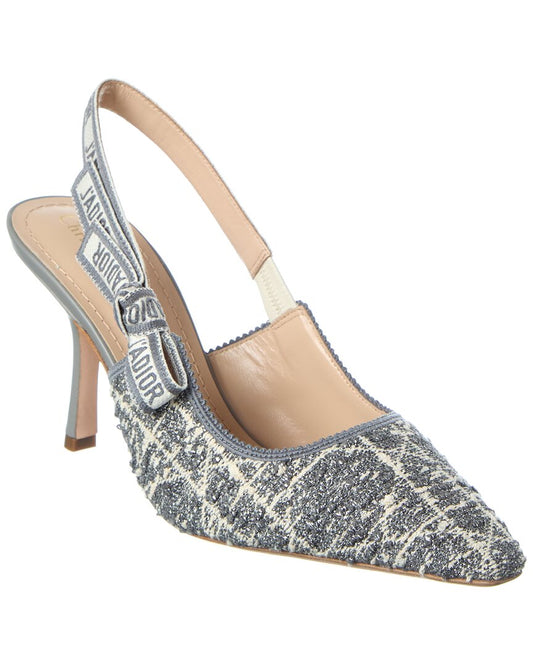 Dior J'adior Tweed & Leather Slingback Pump