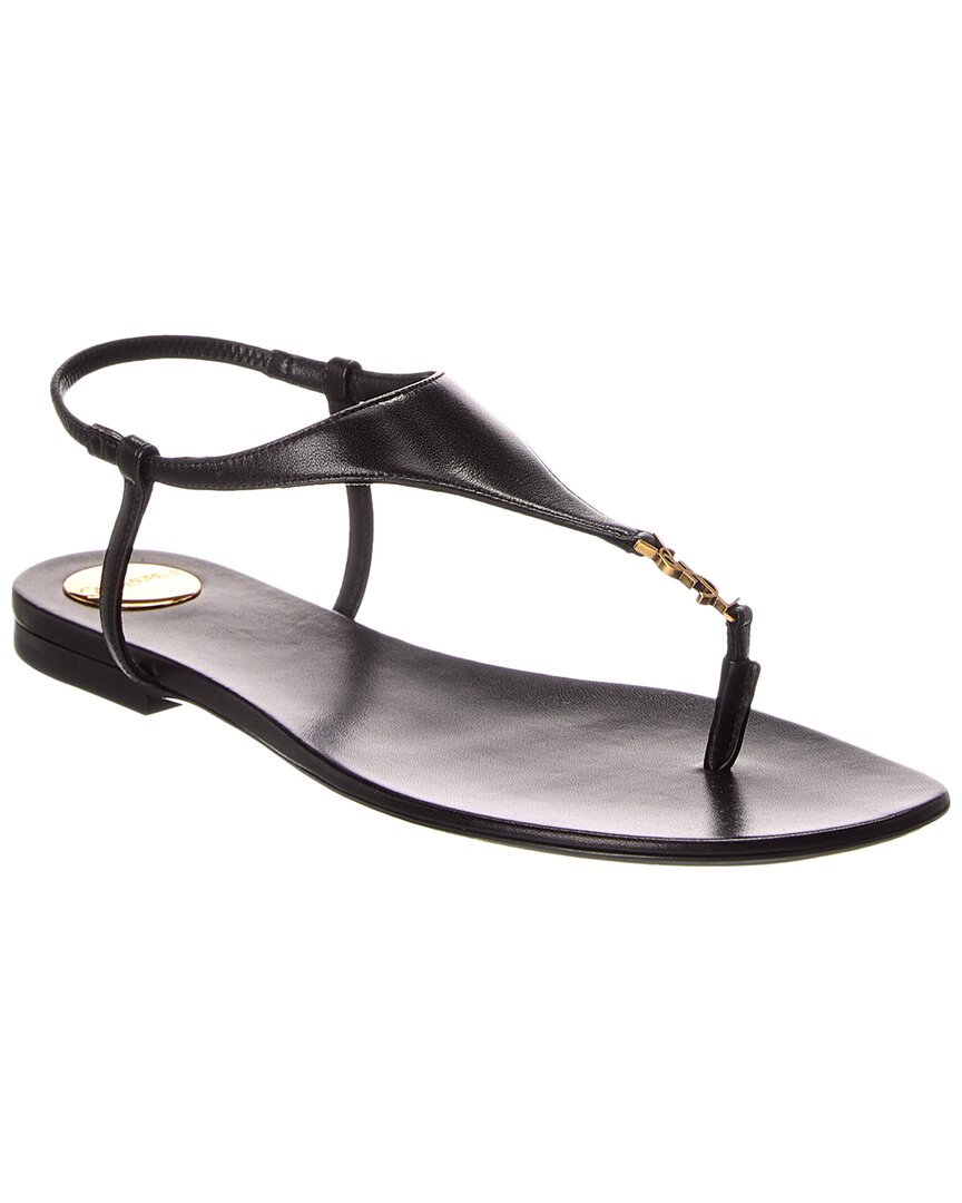 Saint Laurent Cassandre Leather Sandal