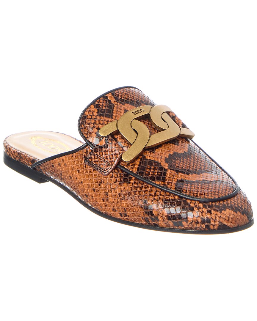 Tod’S Snake-Embossed Leather Mule