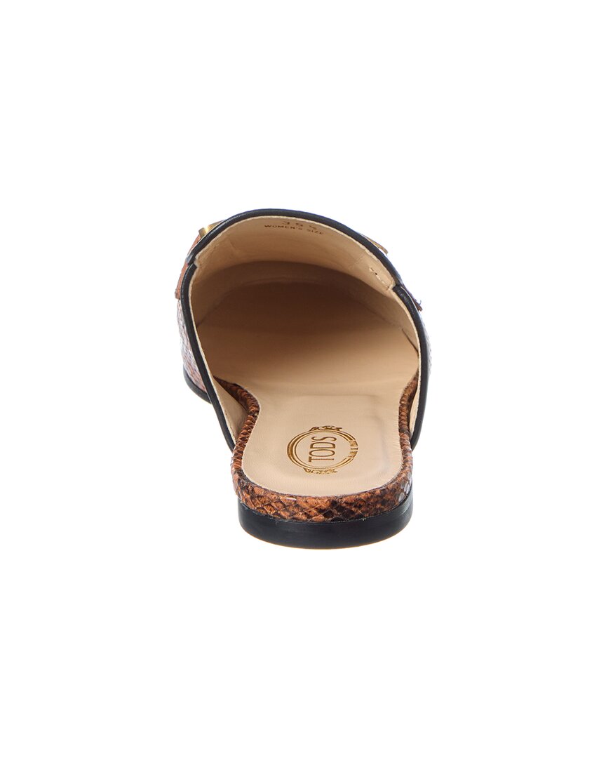Tod’S Snake-Embossed Leather Mule