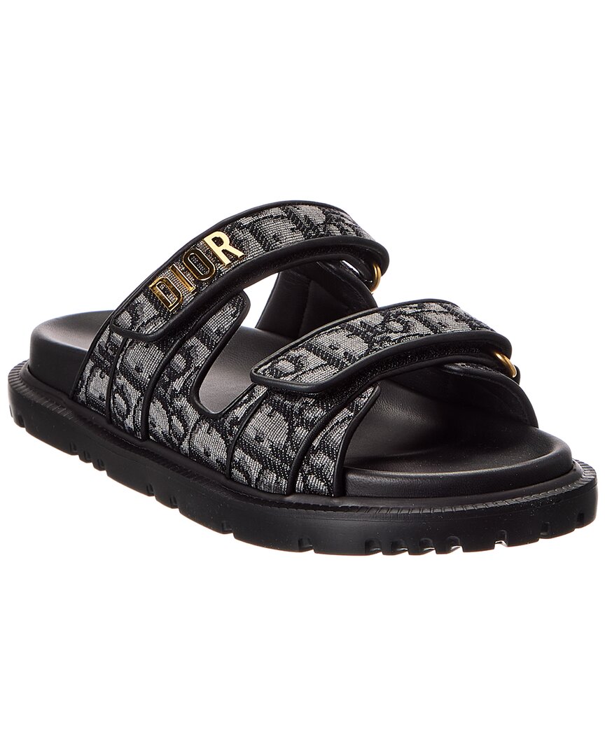 Dior Dioract Oblique Canvas & Leather Sandal