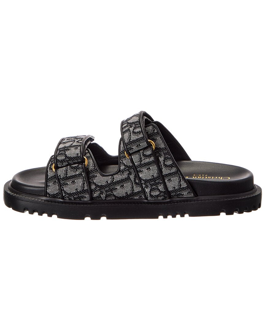 Dior Dioract Oblique Canvas & Leather Sandal