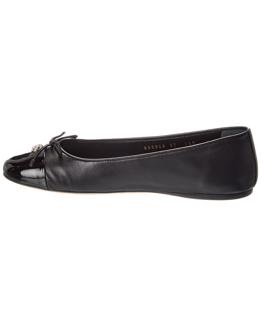 Gucci Double G Leather Ballet Flat