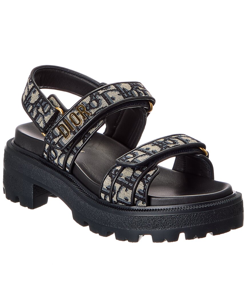 Dior Dioract Oblique Canvas & Leather Sandal