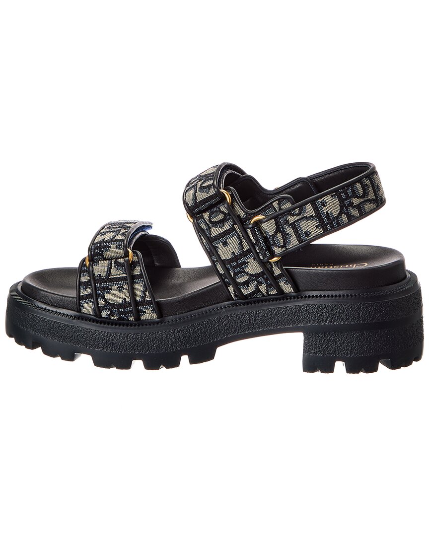 Dior Dioract Oblique Canvas & Leather Sandal