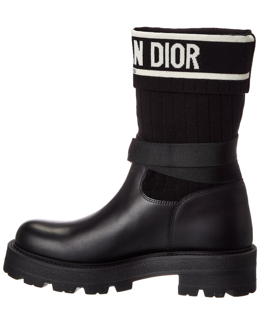 Dior D-Major Knit & Leather Boot