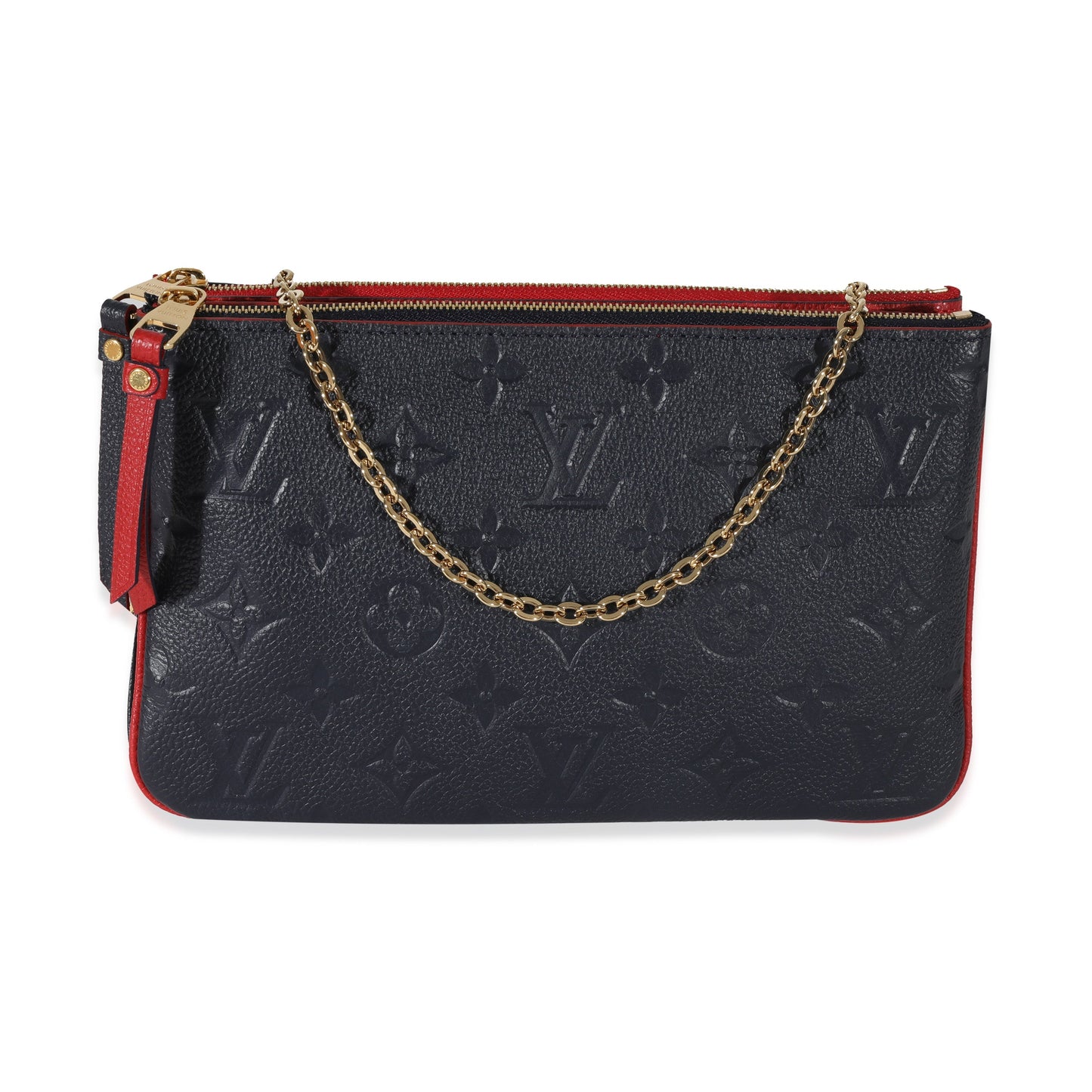 Louis Vuitton  Marine Rouge Empreinte Double Zip Pochette