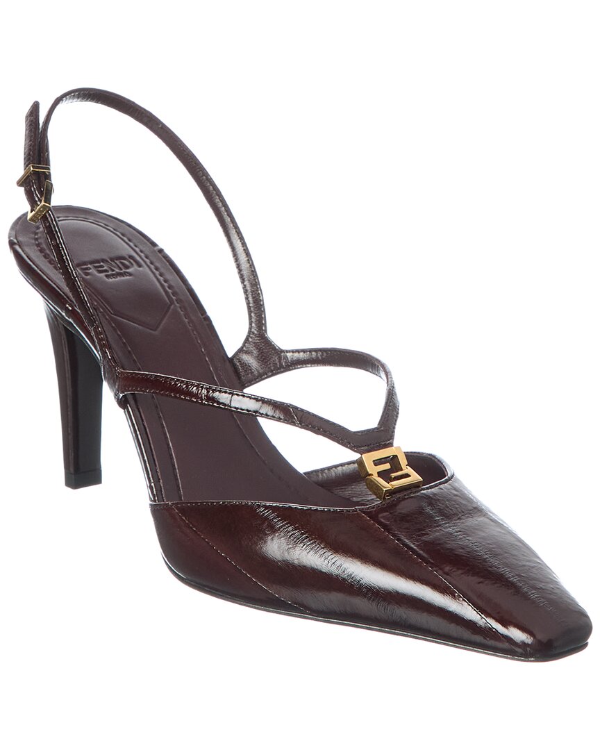 Fendi Ffold Leather Slingback Pump