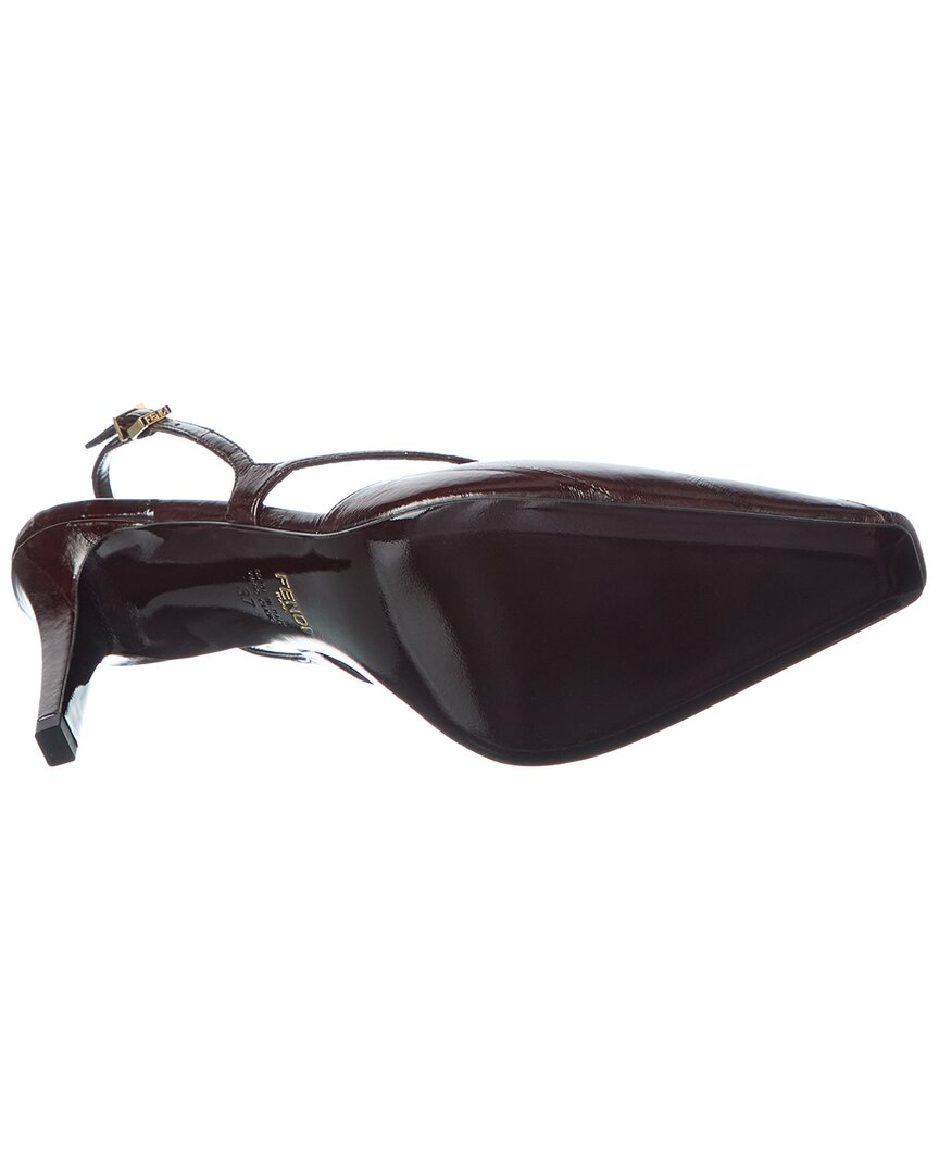 Fendi Ffold Leather Slingback Pump