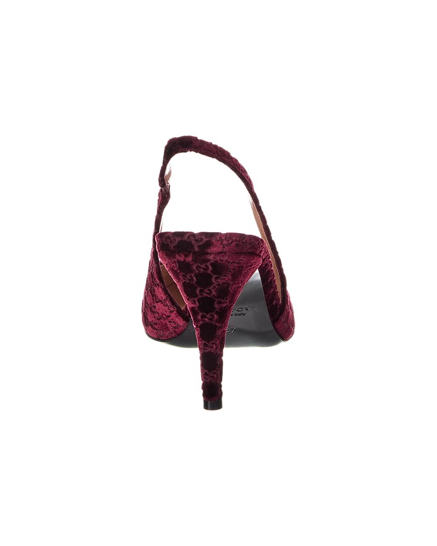 Gucci Horsebit Gg Velvet Slingback Pump