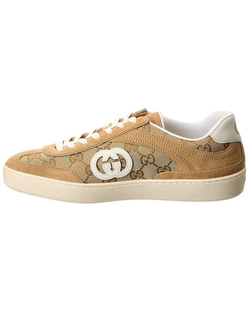 Gucci G75 Gg Canvas & Suede Sneaker