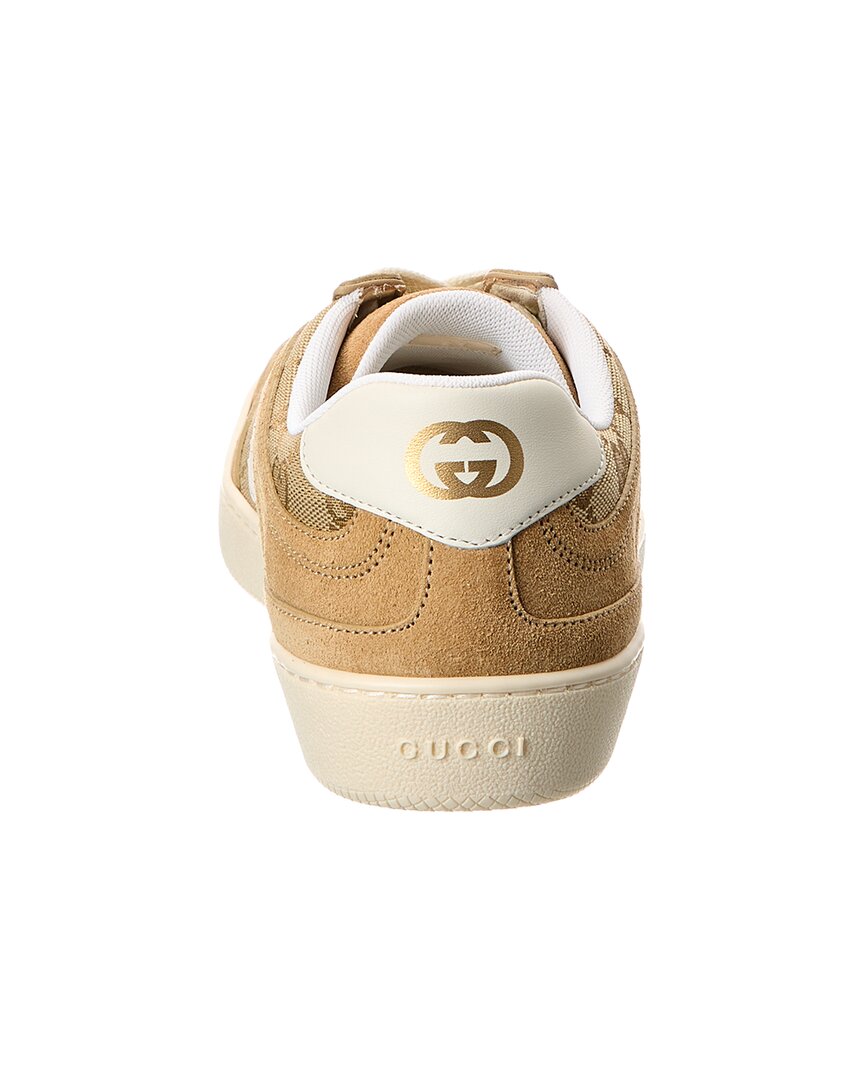 Gucci G75 Gg Canvas & Suede Sneaker