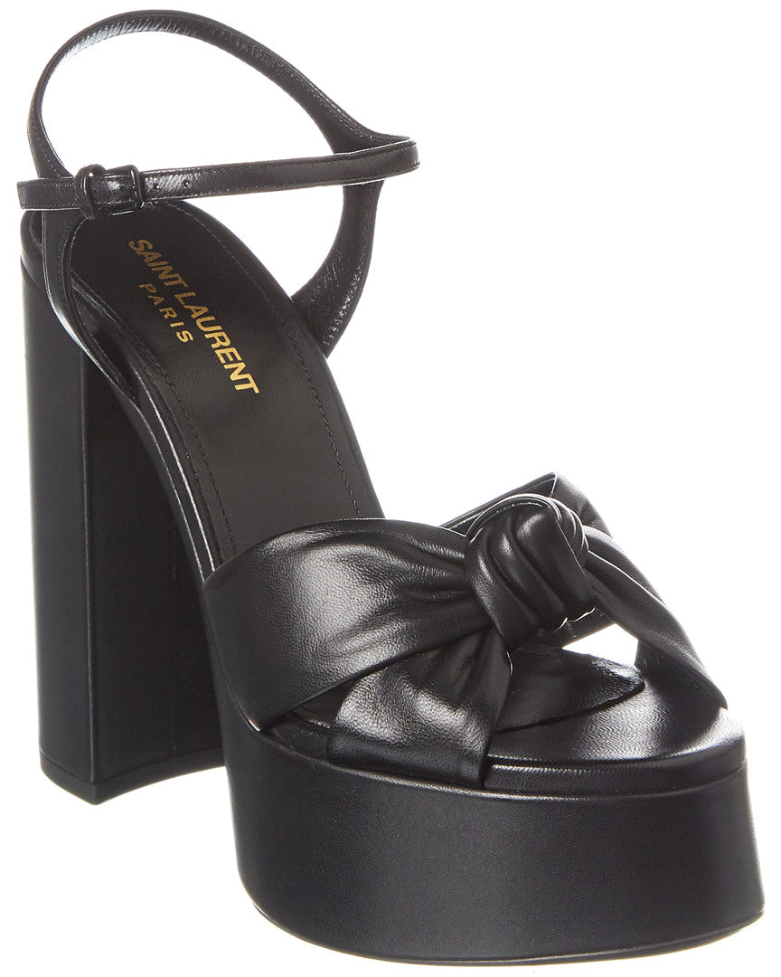 Saint Laurent Bianca 85 Leather Platform Sandal