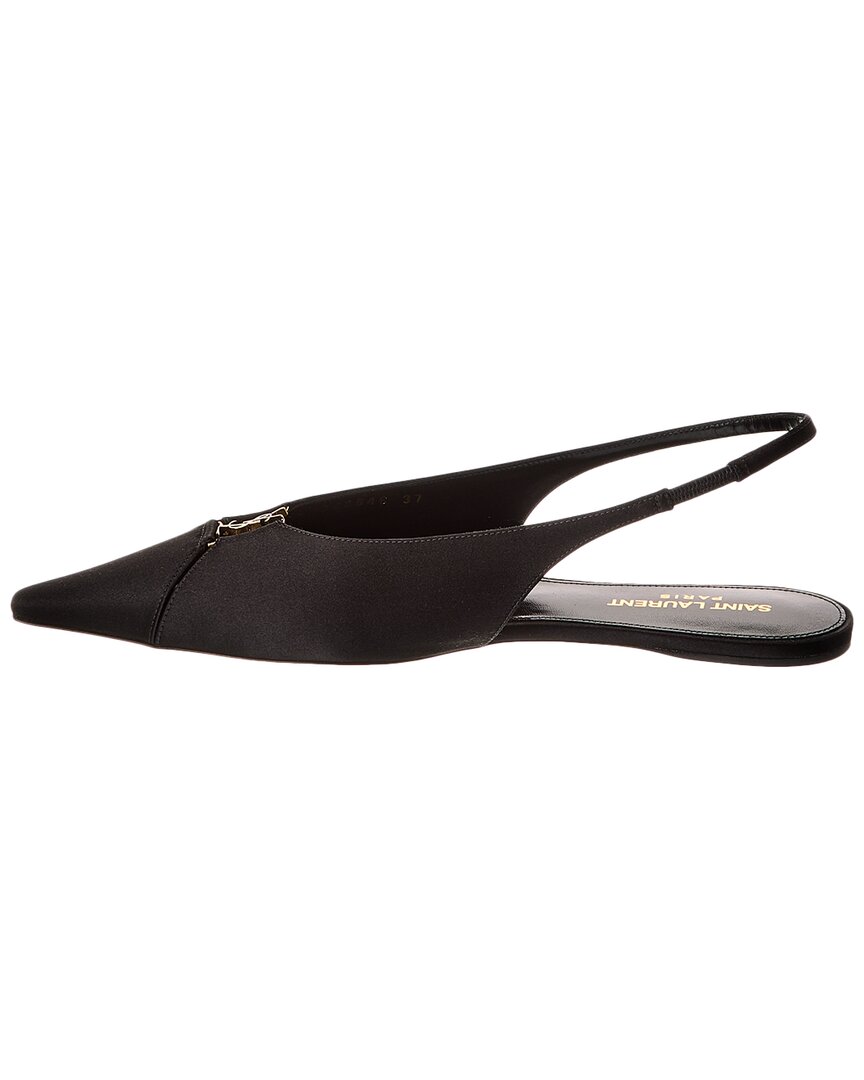 Saint Laurent Babylone Satin Slingback Flat