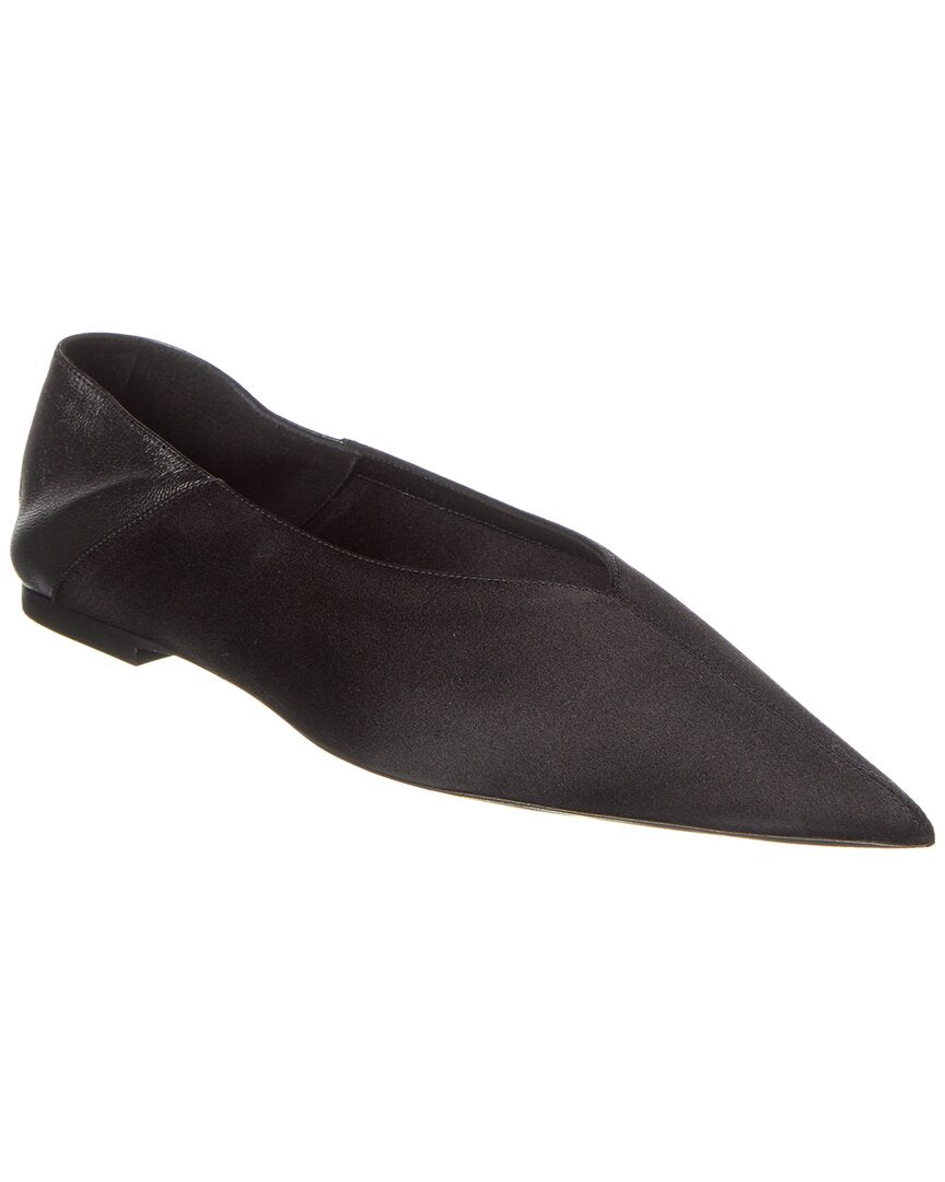 Saint Laurent Nour Silk & Leather Slipper