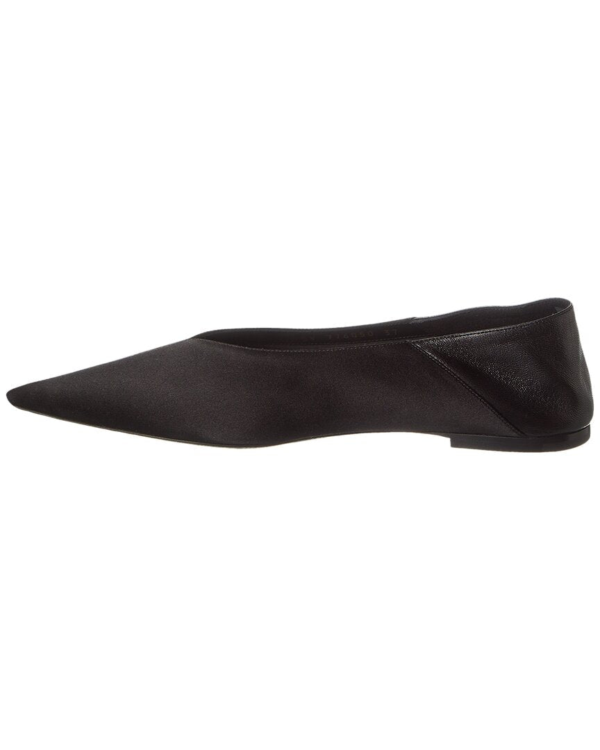 Saint Laurent Nour Silk & Leather Slipper