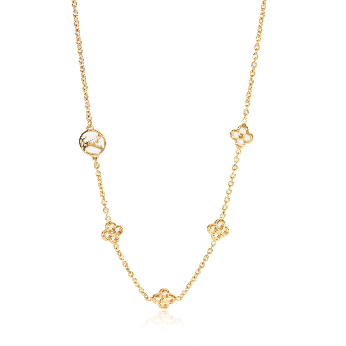 Louis Vuitton  Flower Station Gold Tone Necklace