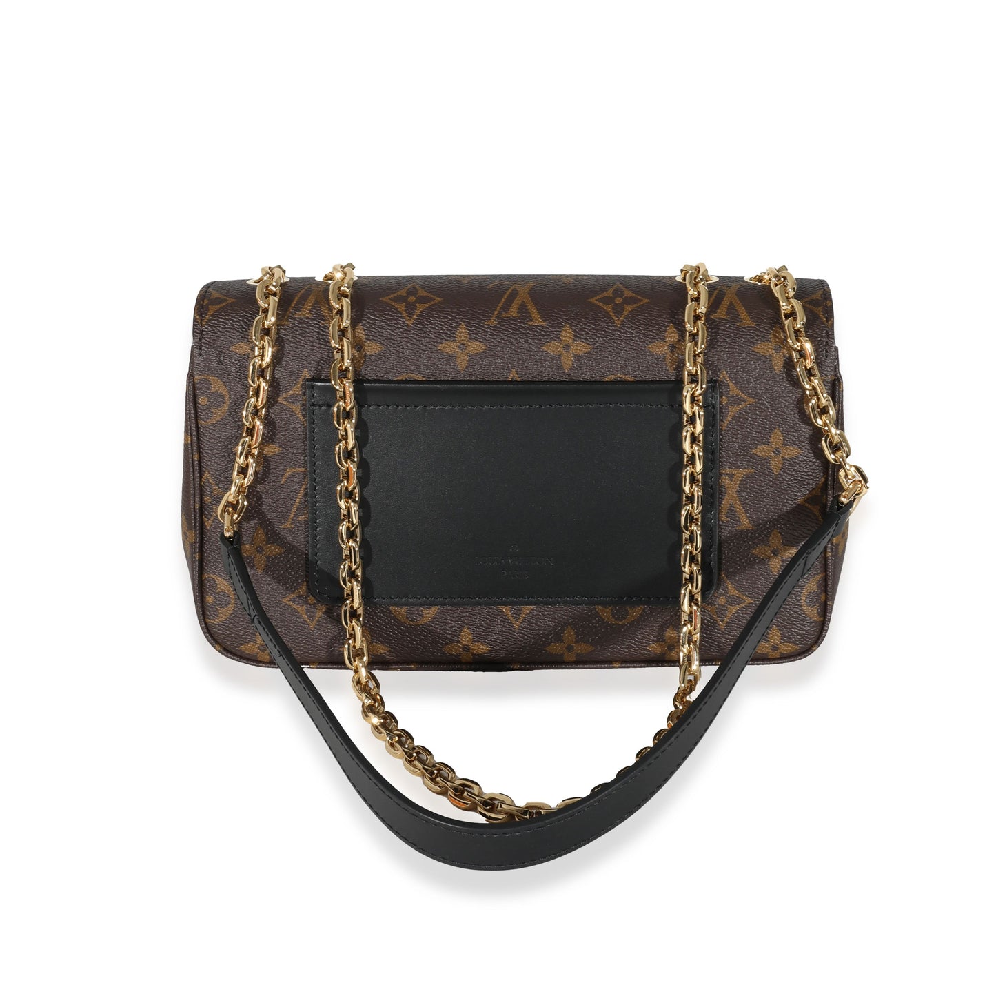 Louis Vuitton  Black Leather Monogram Canvas Marceau Bag