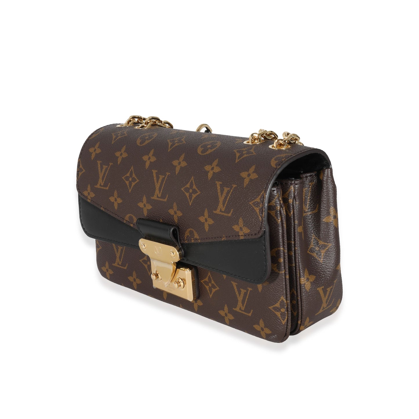 Louis Vuitton  Black Leather Monogram Canvas Marceau Bag