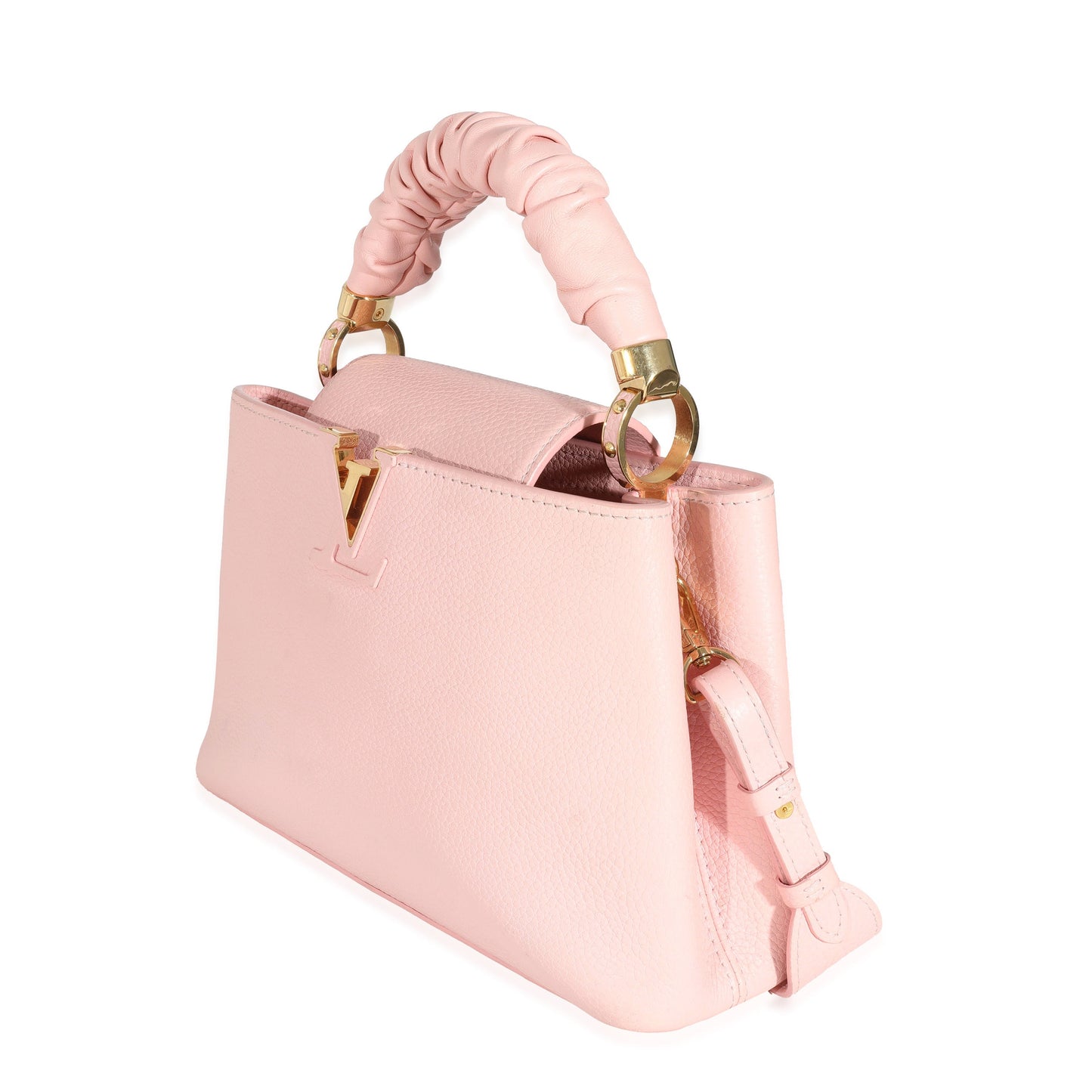 Louis Vuitton  Bubble Gum Pink Taurillon Scrunchie Capucines BB