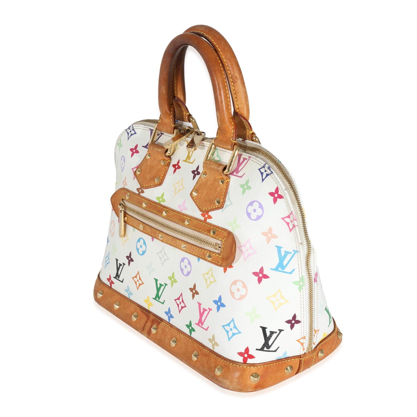 Louis Vuitton  x Takashi Murakami White Monogram Multicolore Canvas Alma PM