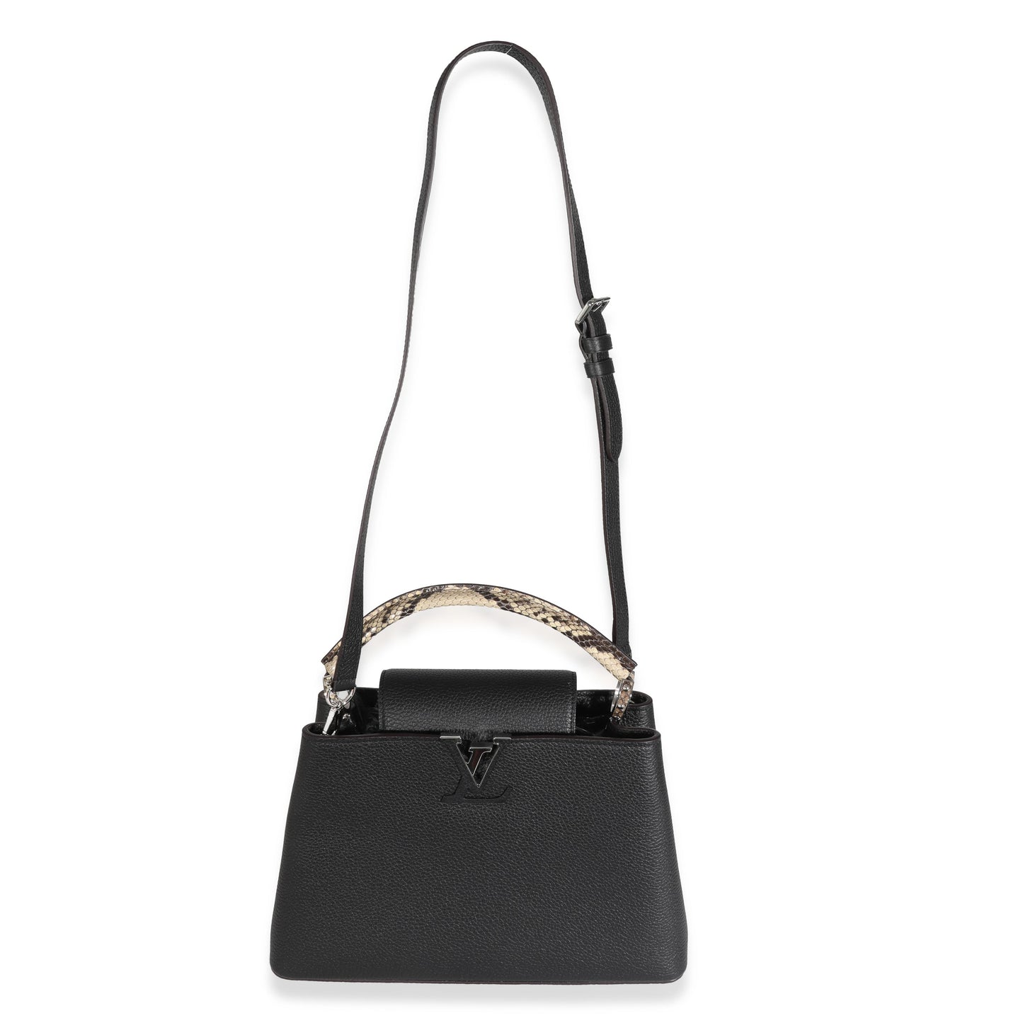 Louis Vuitton  Black Taurillon Python Capucines PM