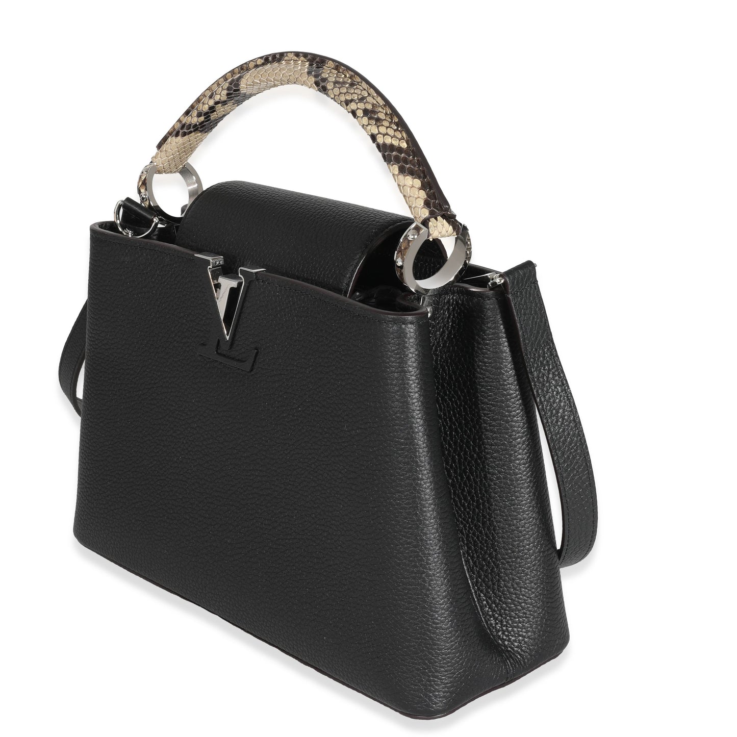 Louis Vuitton  Black Taurillon Python Capucines PM