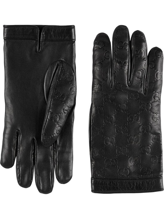 Gucci - Gucci Signature gloves - men - Cashmere/Leather - 9, 9.5, 8.5, 8 - Black