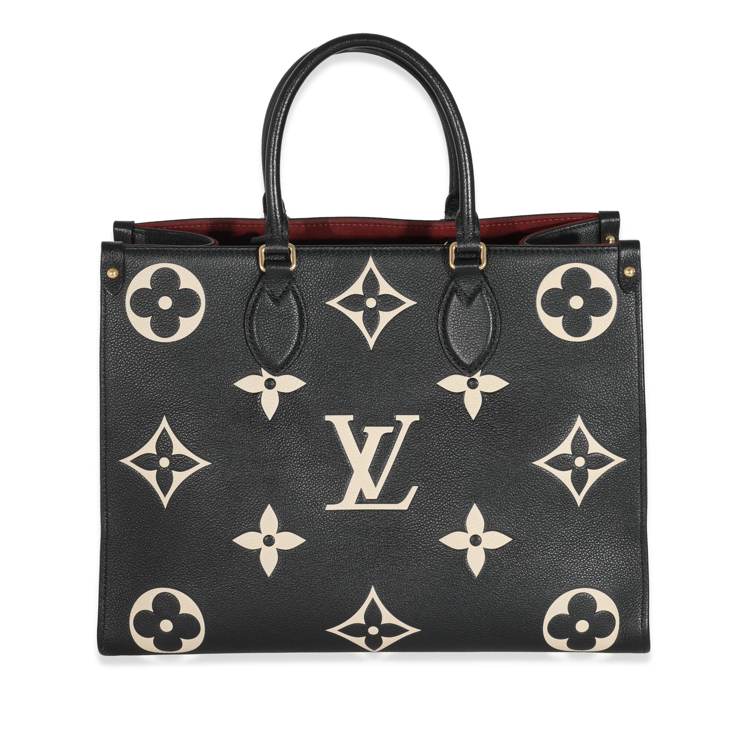 Louis Vuitton  Black Beige Monogram Giant Empreinte OnTheGo MM