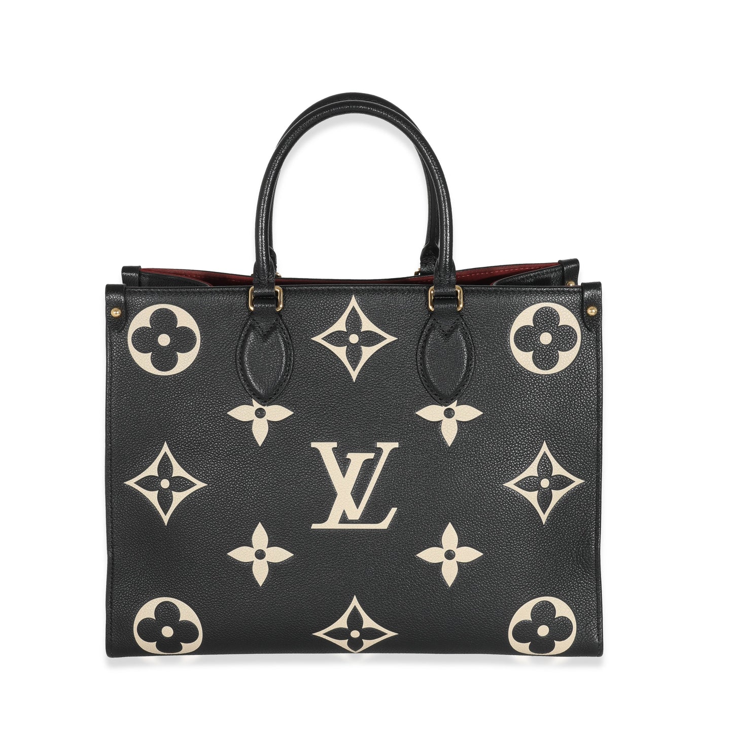 Louis Vuitton  Black Beige Monogram Giant Empreinte OnTheGo MM