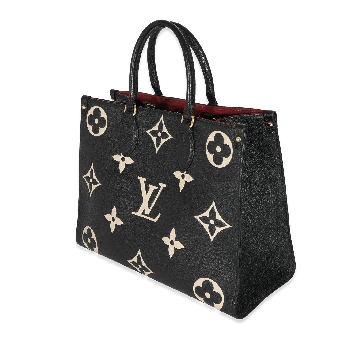 Louis Vuitton  Black Beige Monogram Giant Empreinte OnTheGo MM