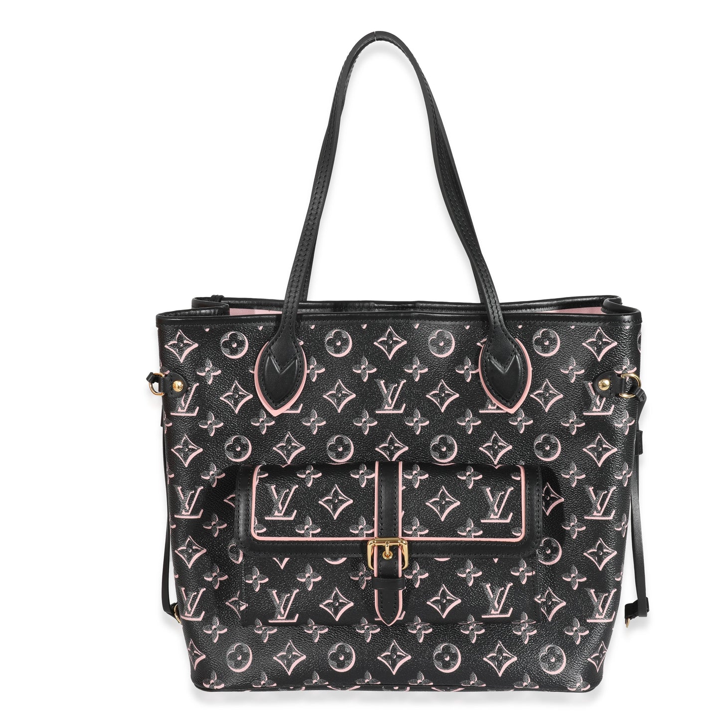 Louis Vuitton  Black Pink Monogram Canvas Fall For You Neverfull MM