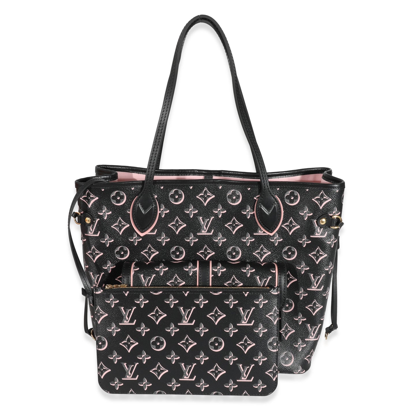 Louis Vuitton  Black Pink Monogram Canvas Fall For You Neverfull MM