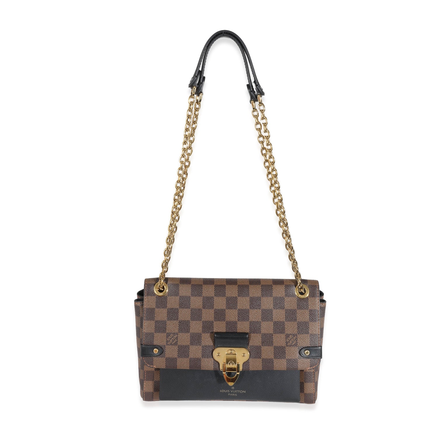 Louis Vuitton  Black Calfskin Damier Ebene Canvas Vavin PM