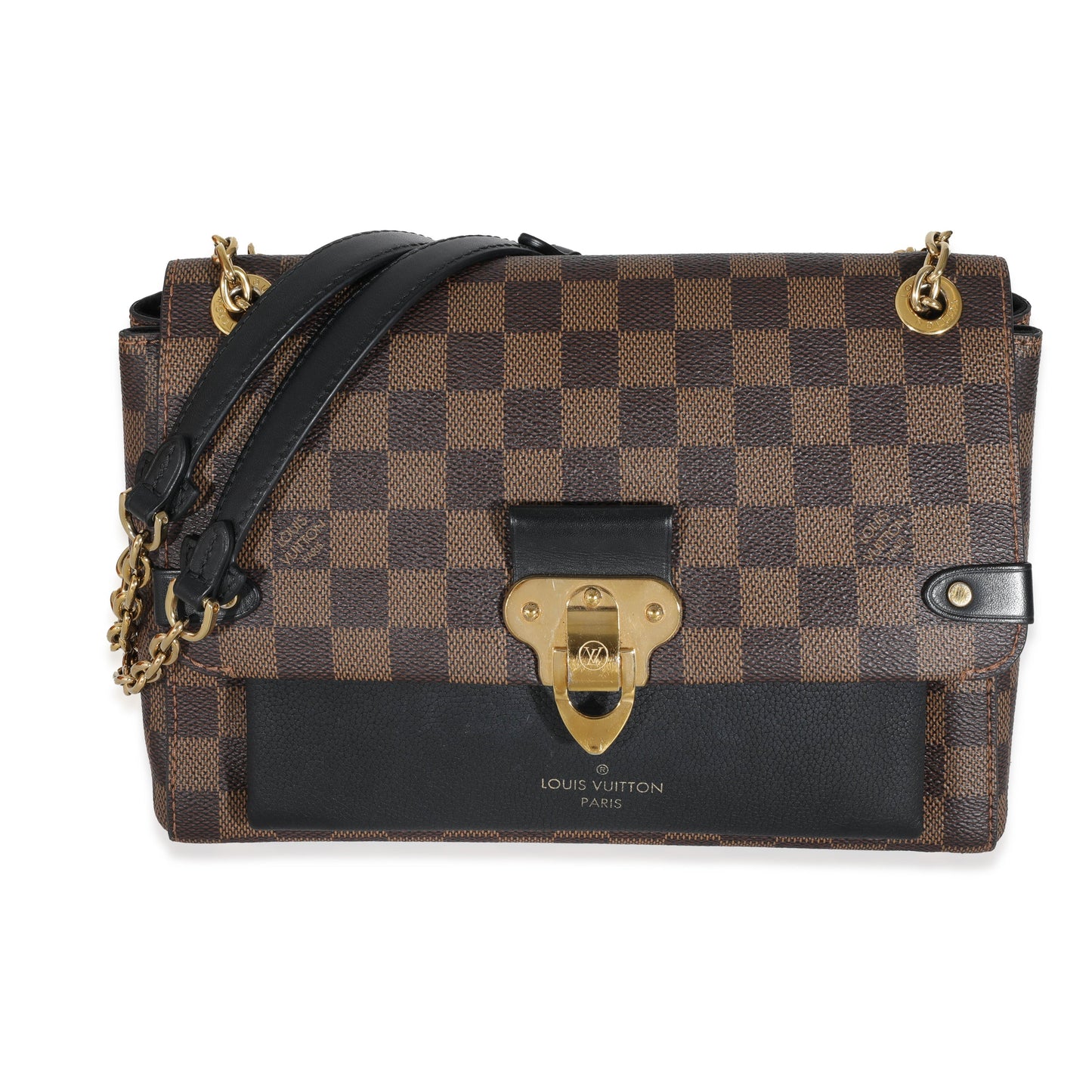 Louis Vuitton  Black Calfskin Damier Ebene Canvas Vavin PM
