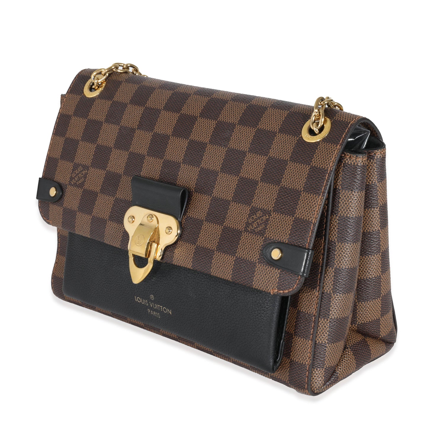 Louis Vuitton  Black Calfskin Damier Ebene Canvas Vavin PM