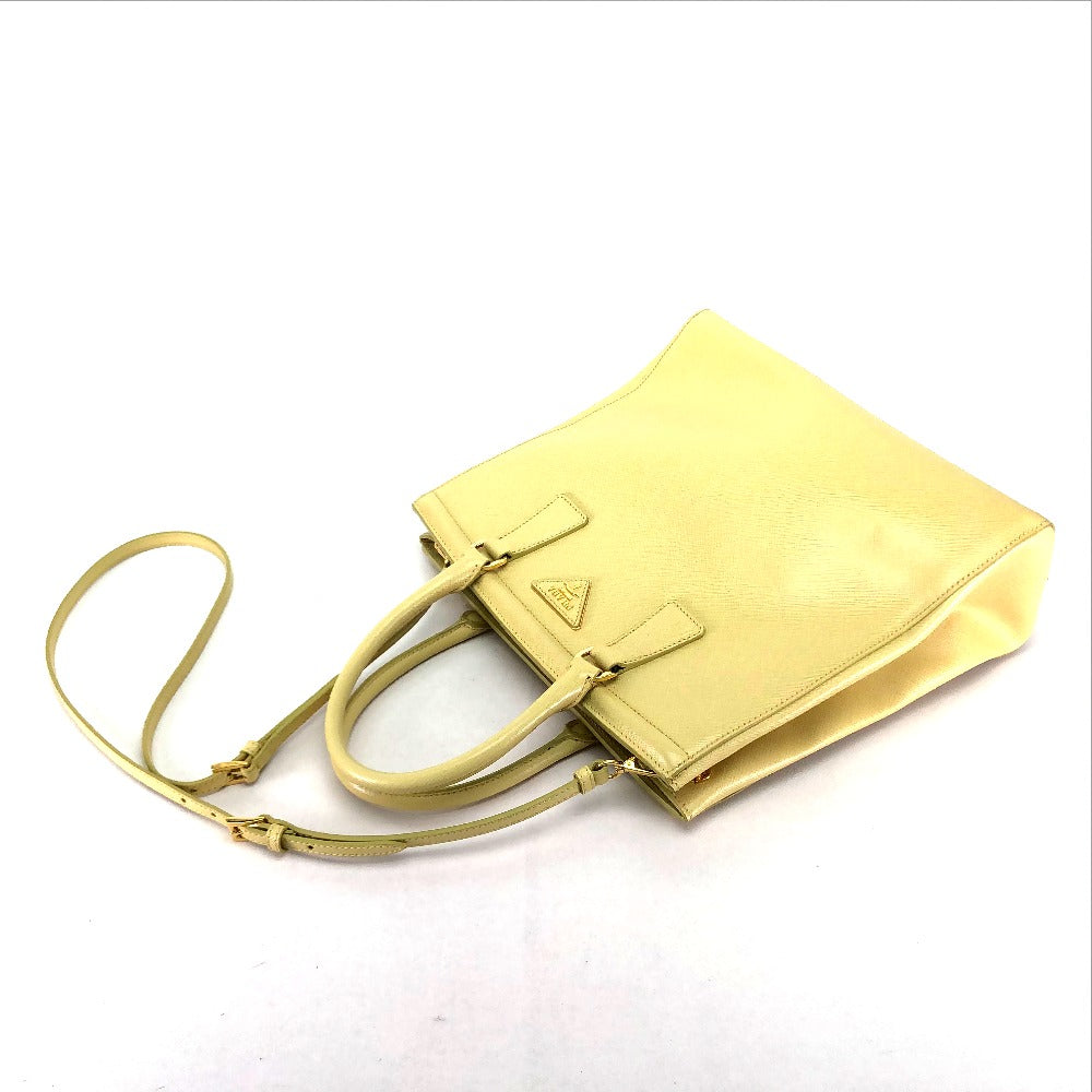 PRADA Handbag B2411M Safiano leather yellow Shoulder Bag Women