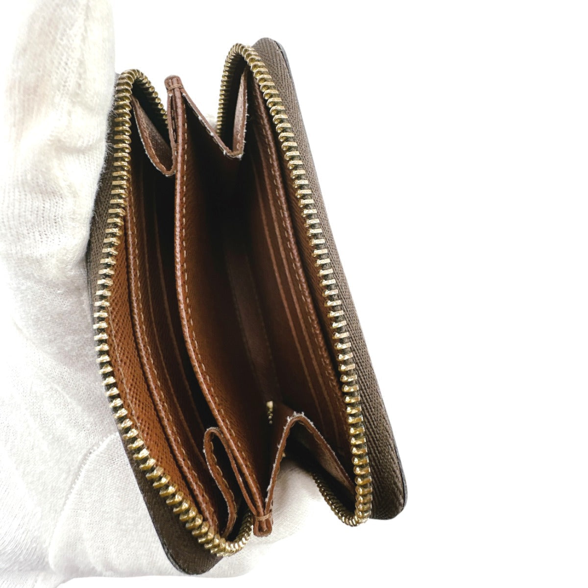 LOUIS VUITTON Coin case M60067 Monogram canvas Brown Coin case Monogram Zip around purse unisex(Unisex)  d