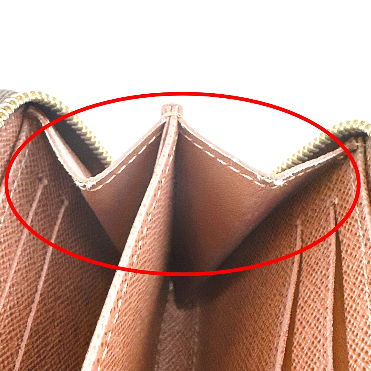 LOUIS VUITTON Coin case M60067 Monogram canvas Brown Coin case Monogram Zip around purse unisex(Unisex)  d