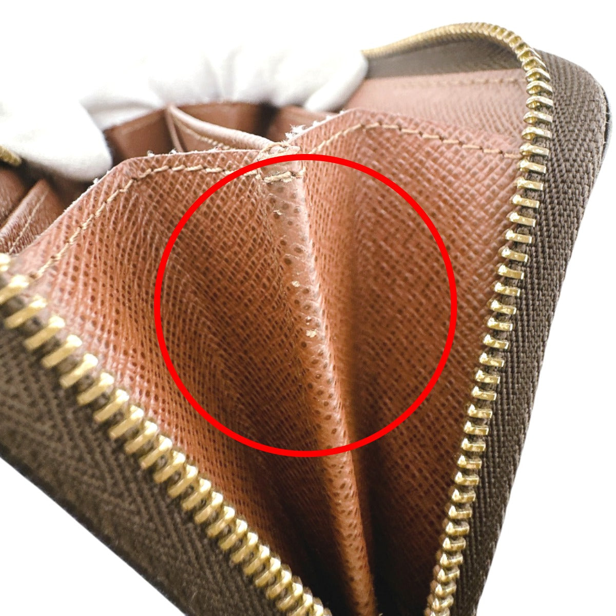 LOUIS VUITTON Coin case M60067 Monogram canvas Brown Coin case Monogram Zip around purse unisex(Unisex)  d