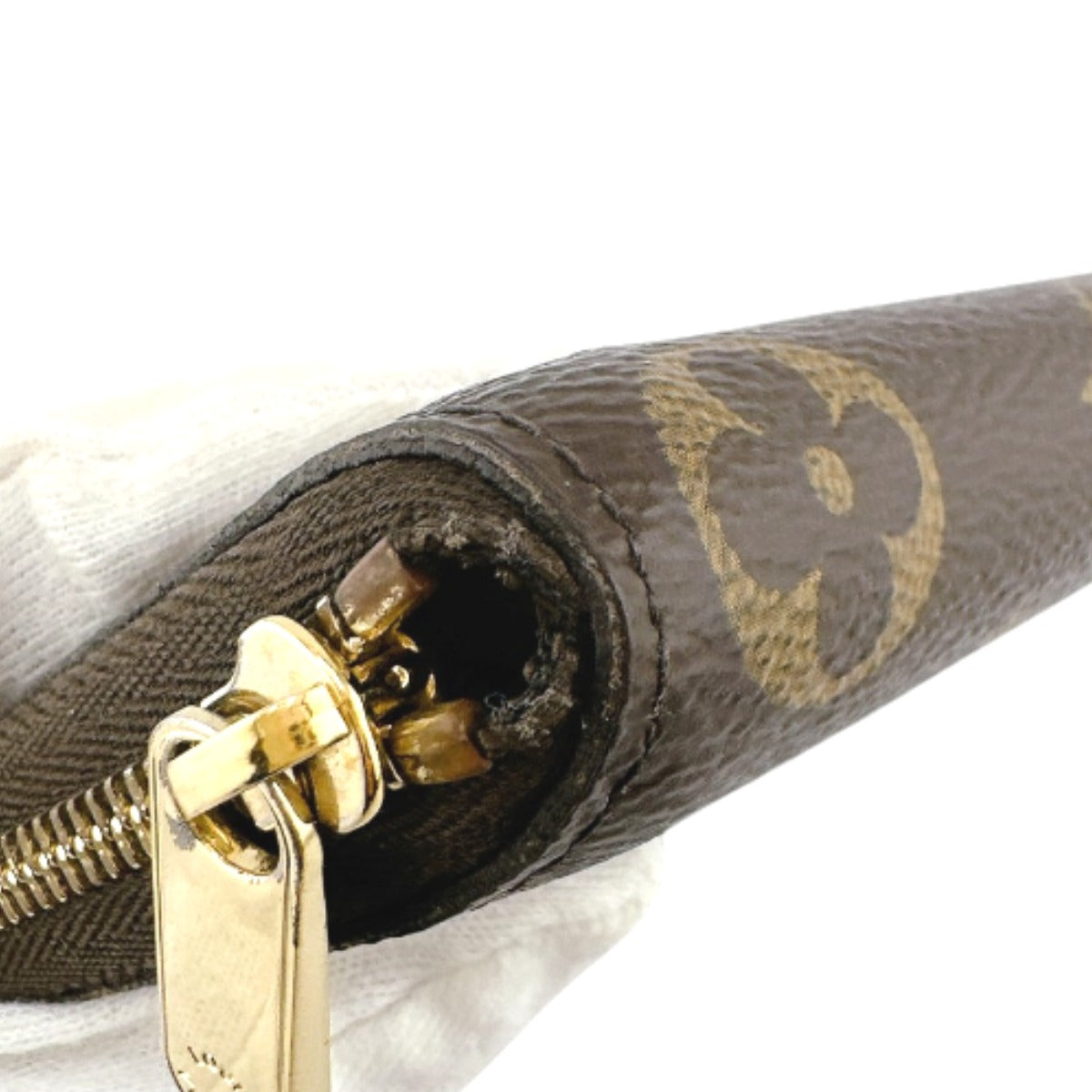 LOUIS VUITTON Coin case M60067 Monogram canvas Brown Coin case Monogram Zip around purse unisex(Unisex)  d