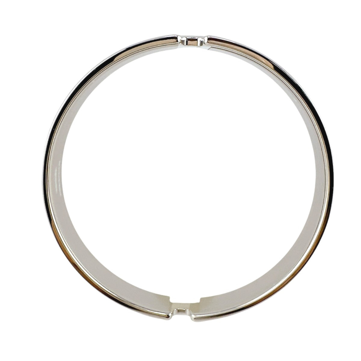 HERMES Bangle metal Silver bracelet Leather Scarlet Fan Olympe unisex(Unisex)  d