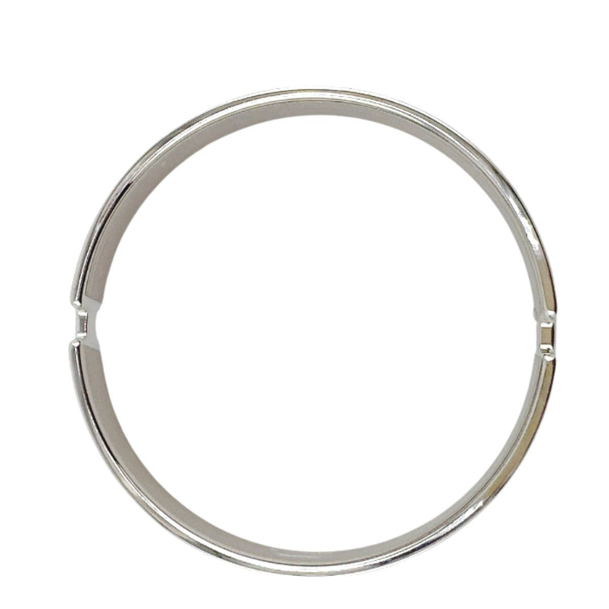 HERMES Bangle metal Silver bracelet Leather Scarlet Fan Olympe unisex(Unisex)  d