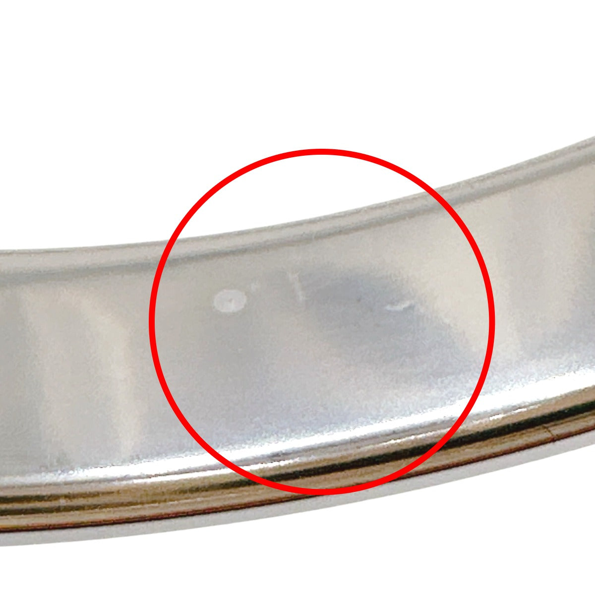 HERMES Bangle metal Silver bracelet Leather Scarlet Fan Olympe unisex(Unisex)  d