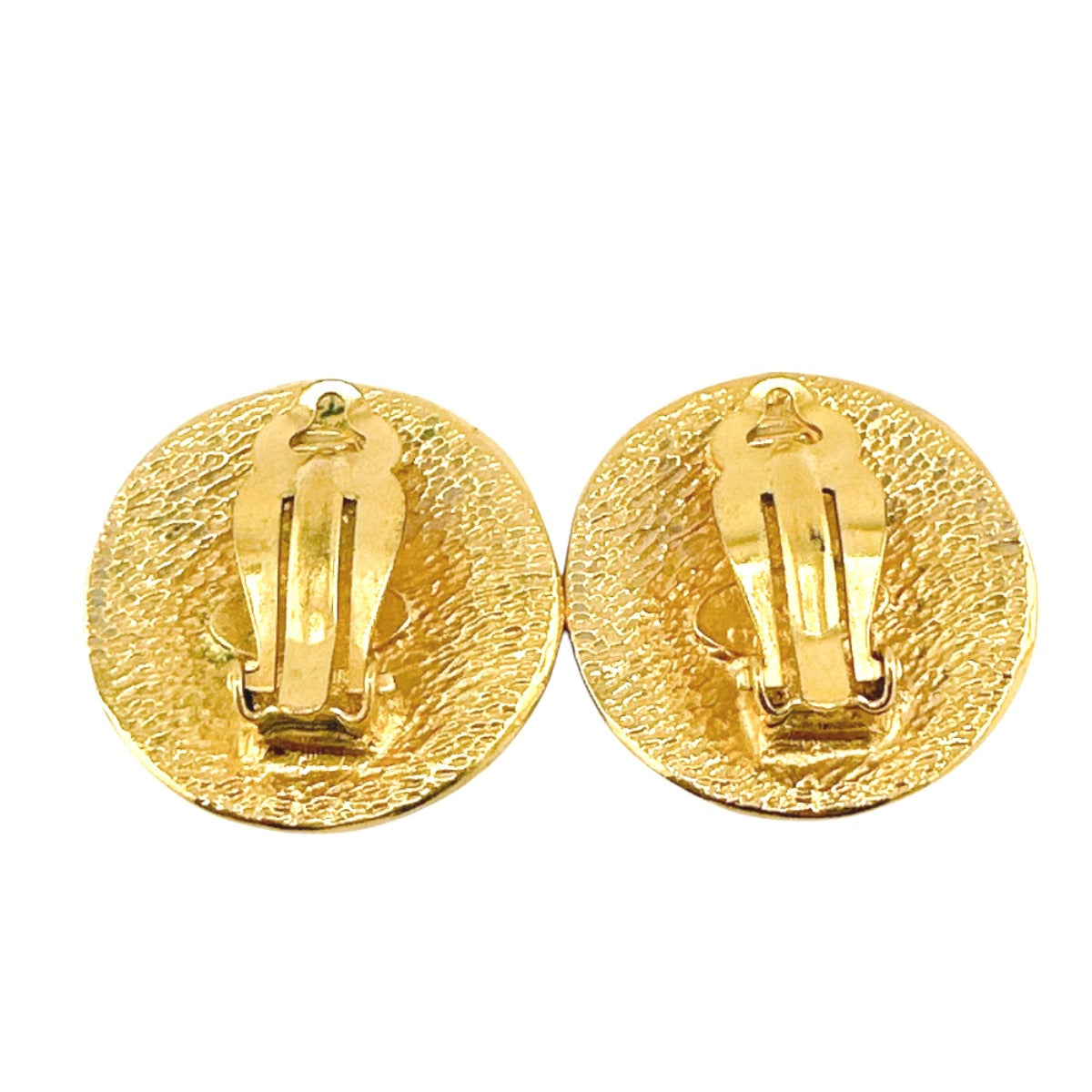 CHANEL Earring Gold Plated gold   Circle logo Cambon Women