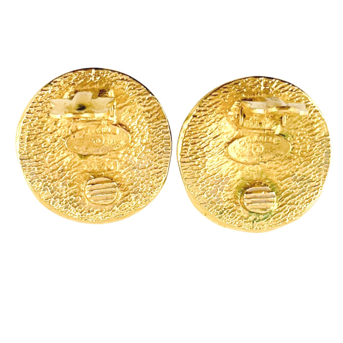 CHANEL Earring Gold Plated gold   Circle logo Cambon Women