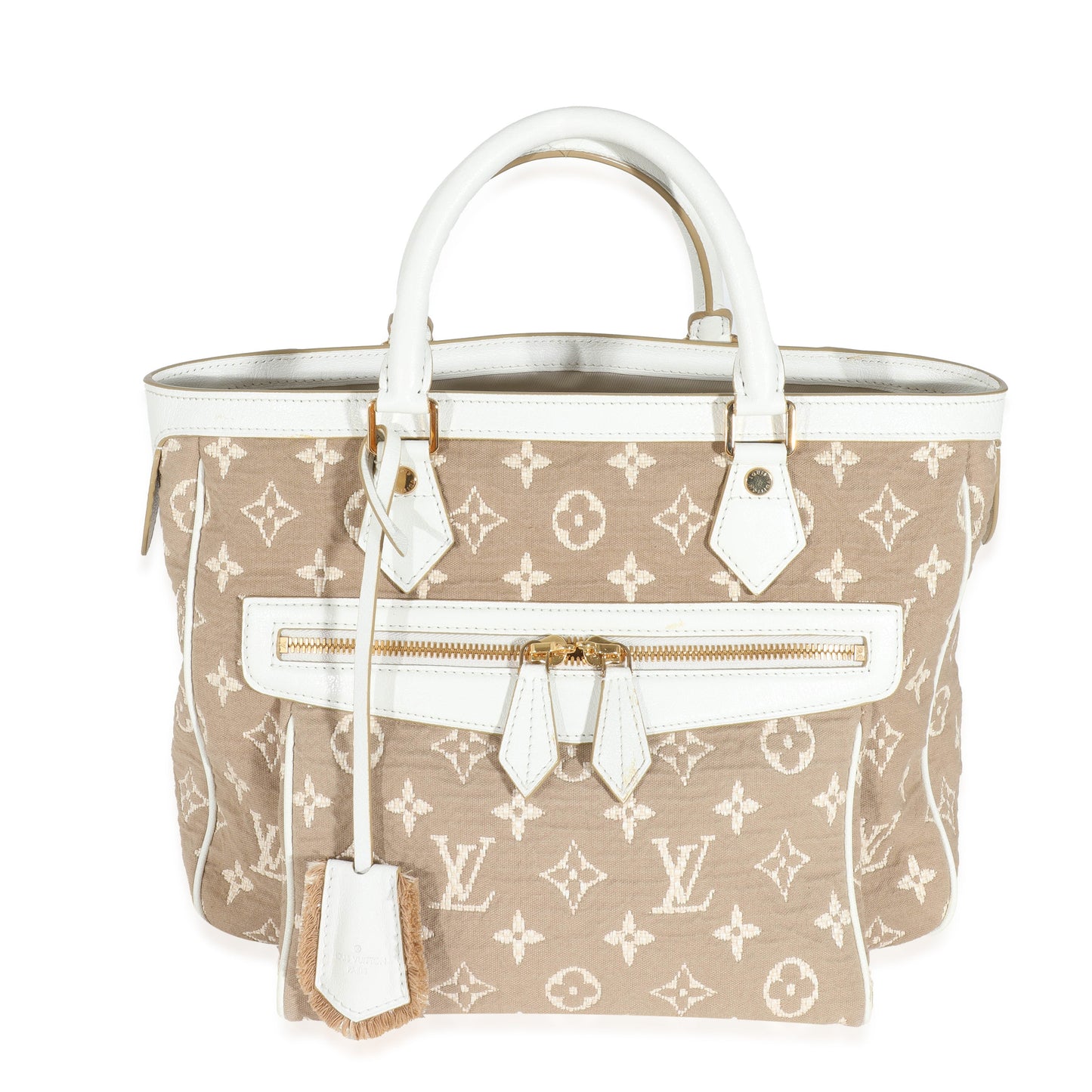 Louis Vuitton  Blanc Monogram Jacquard Sabbia Cabas MM