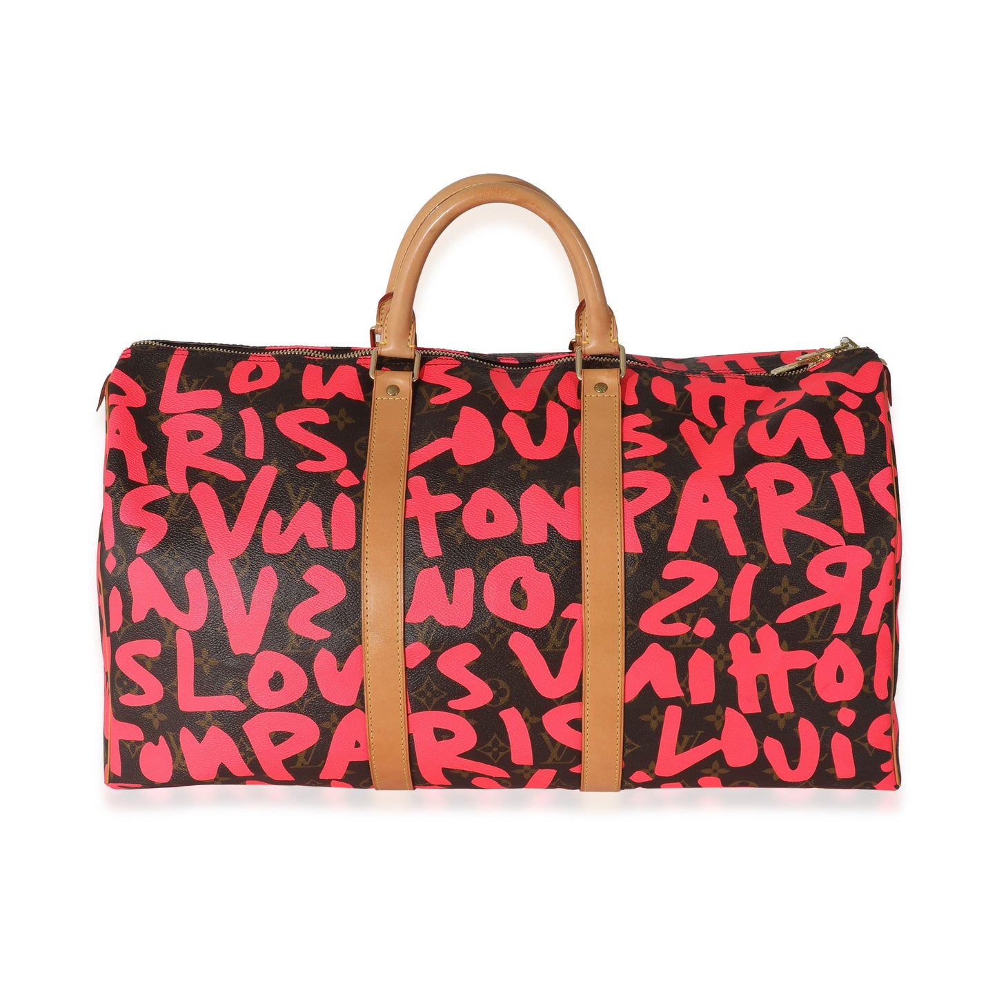Louis Vuitton  x Stephen Spro  Pink Monogram Graffiti Keepall 50